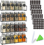 VITEVER Magnetic Spice Rack, 4 Pack, 24 Square Glass Jars - Image 7