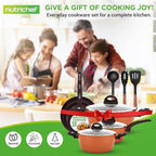 NutriChef Professional 12-Piece Brown Nonstick Cookware - Image 7