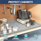 SIKADEER 28" x 19" Under Sink Mat Waterproof, Silicone Mat Kitchen Drawer Shelf - Image 5