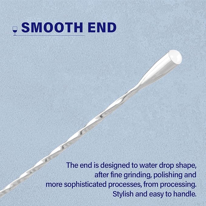 Briout 6 Pieces Bar Spoon, 12 Inches Long Handle Drink Stirrer - Image 5