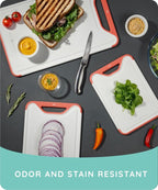 Cutting Boards for Kitchen, Plastic Cutting Board Set of 3, Dishwasher Safe - Image 4