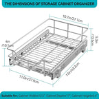 Pull Out Cabinet Organizer 11" W X 17" D, Slide Out Drawers - Image 2