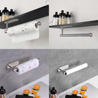 Paper Towel Holder with 2 Hooks-Under Cabinet Paper Towel Holder - Image 2