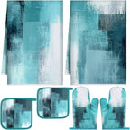 Bencailor 6 Pcs Teal Kitchen Accessories Teal Kitchen Towels Pot Holders and by Bencailor