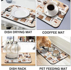Coffee Mat 23inx15in, Absorbent Hide Stain Anti-Slip Coffee Bar Accessories - Image 4