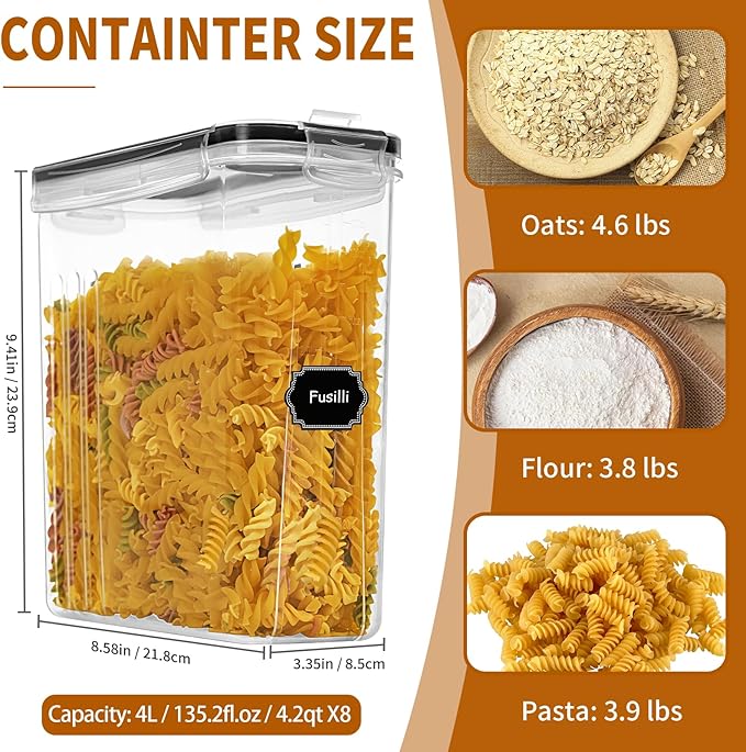 Cereal Containers Storage Set, Cereal Dispensers - Image 2