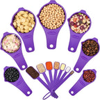 Plastic Measuring Cups and Spoons Set 15, 7 Dry&Liquid Measuring Cup Spoon Set - Image 4