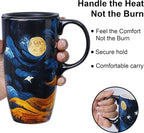 Topadorn Ceramic Coffee Travel Mug - 17 Oz Large Ceramic Latte Teacup with - Image 2