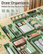 KEMETHY 25 PCS Plastic Drawer Organizers Set, 4 Sizes Vanity Organizer - Image 6