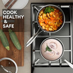 COOKER KING Stainless Steel 6 Pcs Pots Set, 1.5 & 2QT Saucepan and 5-Quart Pots - Image 4