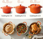 6 Quart Dutch Oven Pot with Lid, Non Stick Enameled Cast Iron Dutch Oven - Image 3