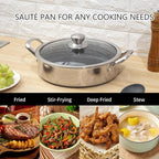 Toutrop Hybrid Stainless Steel Cookware Set-6QT Sauté Pan - Image 2
