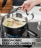 MICHELANGELO Stainless Steel Saucepan Set, Triply-Base Sauce Pan - Image 3