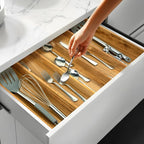 VaeFae Acacia Kitchen Silverware Organizer, Cutlery Drawer Organizer - Image 6