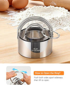 Biscuit Cutter Set with Handle, 3 Piece Stainless Steel Round Cookie Cutter Tool - Image 6