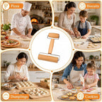Small Wooden Rolling Pin for Baking, 7 Inch Mini Dough Roller, Non Stick Pizza - Image 4