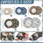 Patelai 10 Pcs Bowl Covers Reusable in 5 Size Stretch Cloth Fabric Elastic Food - Image 2