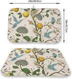 Boho Dish Drying Mat 18x24 Inch Vintage Lemon Floral Blue Bird Drying Mat - Image 2