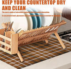 Brown Plaid Dish Drying Mat for Kitchen Counter Microfiber Absorbent Dish - Image 6