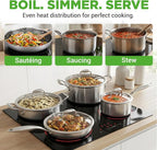 NutriChef 8-Piece Triply Cookware Set Stainless Steel - Image 8