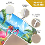 Summer Flamingos Dish Drying Mat 16x18 inch Tropical Beach Microfiber Washable - Image 4