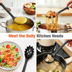 Silicone Spaghetti Spoon&Soup Ladle Cooking Utensils Set of 2, No Scratch - Image 3