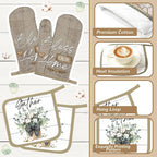 Fourluoo 10 Pcs Flower Basket Farmhouse Kitchen Decor Set Dish Towels Kitchen - Image 5