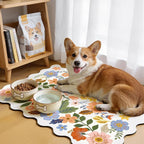 LOKHOM Scalloped Floral Dish Drying Mat, Cuttable Hide Stain Non-slip Drying Mat - Image 5