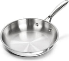 MICHELANGELO Stainless Steel 8 inch Frying Pan, Small Skillet by Michelangelo