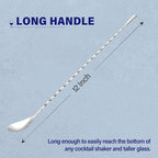Briout 6 Pieces Bar Spoon, 12 Inches Long Handle Drink Stirrer - Image 2