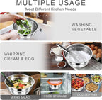 HaWare Mixing Bowls with Airtight Clear Lids, 6-Piece Stainless Steel Strong - Image 6