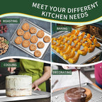 Small Baking Sheet with Cooling Rack Set, CEKEE Stainless Steel Cookie Sheets - Image 6