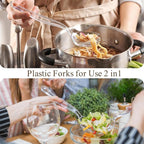 Mwellewm 48Pcs Plastic Serving Utensils Disposable Serving Spoons - Image 2