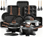 Pots and Pans Set Non Stick, 31 Piece Kitchen Induction Cookware & Bakeware Set by UmiteChef