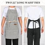 2Pack Adjustable Kitchen Apron for Women Men - Image 6