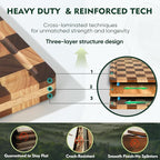 3 Pack Checkered Wood Cutting Board Set Cutting Boards - Image 2
