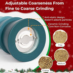Christmas Salt and Pepper Grinder Set, Snowman & Tree Refillable Salt and - Image 3