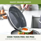 GreenPan 17 Piece Nonstick Swift Cookware Set, Ceramic PFAS-Free Pots & Pans - Image 2