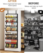 POKIPO 8-Tier Over the Door Pantry Organizer, Large Metal Door Spice Rack - Image 3