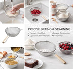 Huji Stainless Steel Fine 8" Double Mesh Food Strainer Colander Sieve Sifter - Image 5