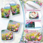 Fourluoo 10 Pcs Spring Kitchen Decor Sets Oil Painting Kitchen Towels Pot - Image 5