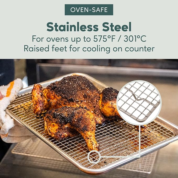 Ultra Cuisine Stainless Steel 8.5 x 12-inch Cooling and Baking Rack - Image 6
