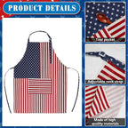 SATINIOR USA 4th of July Flag Kitchen Chef Hat Adjustable Apron 250th - Image 3