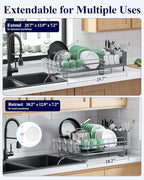 Kitsure Extendable Dish Drying Rack, Large Drying Dish Rack - Image 3