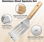 2 Pieces Stainless Steel Spatula Set, Metal Spatula - Image 3