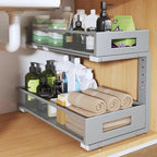 1 Pack 19IN Depth Under Sink Organizer, 2-Tier Pull Out Cabinet Organizer by UnderSinkOrganizer