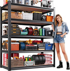 Set of 2 Garage Shelving-2050 lbs 5 Tier Storage Shelves, Adjustable Heavy Duty - Image 8