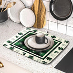 Giwawa Patrick Clovers Dish Drying Mat 16"x18" Lucky Shamrock Spring Leaf Dish - Image 5