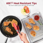 600ºF Heat Resistant Kitchen Tongs: U-Taste 9 inch Silicone Cooking Tong - Image 3