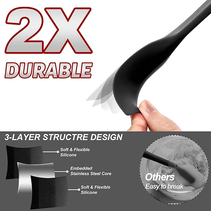Anaeat Heat Resistant Silicone Spatula Set of 8 - Image 4